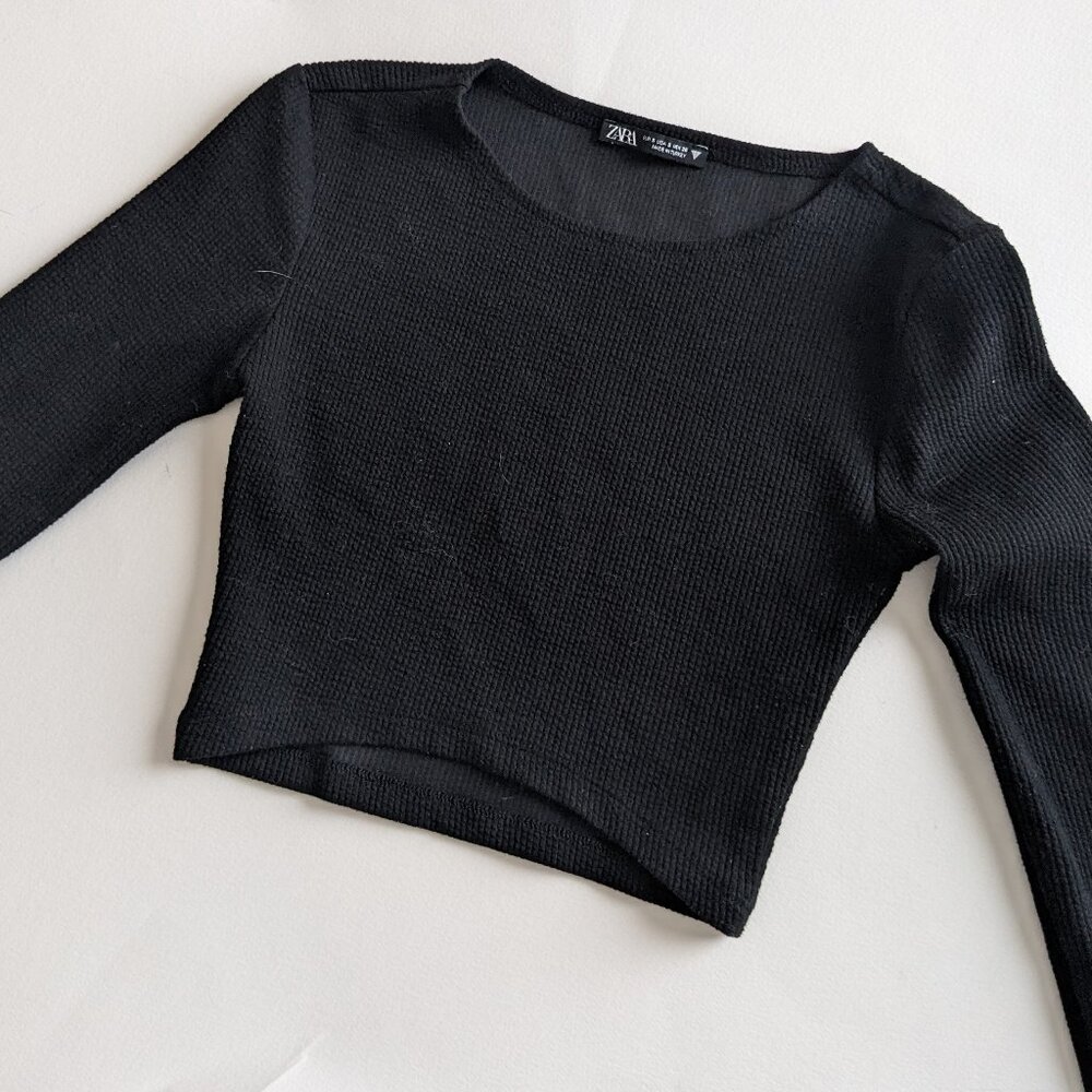 Zara black crop top